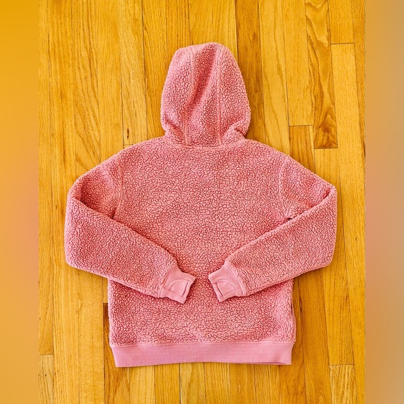 Athleta Girls Pink Fleece Hoodie Sweatshirt Size L / 12 - Picture 2 of 10